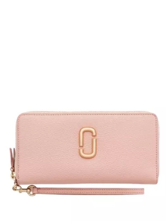 Marc Jacobs Handbags - Marc Jacobs Pink Zip-Around Leather Wristlet Wallet with Gold Hardware
